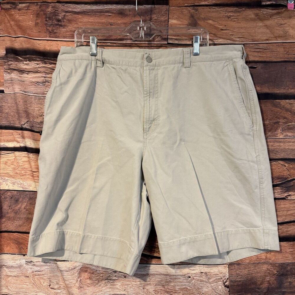 Columbia Mens Canvas Hiking Shorts 40 X 10 Khaki Tan Utility Trail Outdoor AM419
